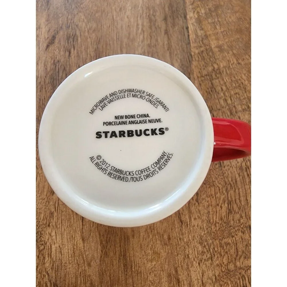 2012 Starbucks Red Fox Tail Handle Coffee Cup Tea Mug | 8oz | Porcelaine - Picture 6 of 6